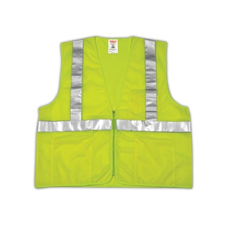 Tingley Hi-Vis Safety Vest 2XL, 3XL Class 2 , Zipper 4 Pockets V70632.2X-3X